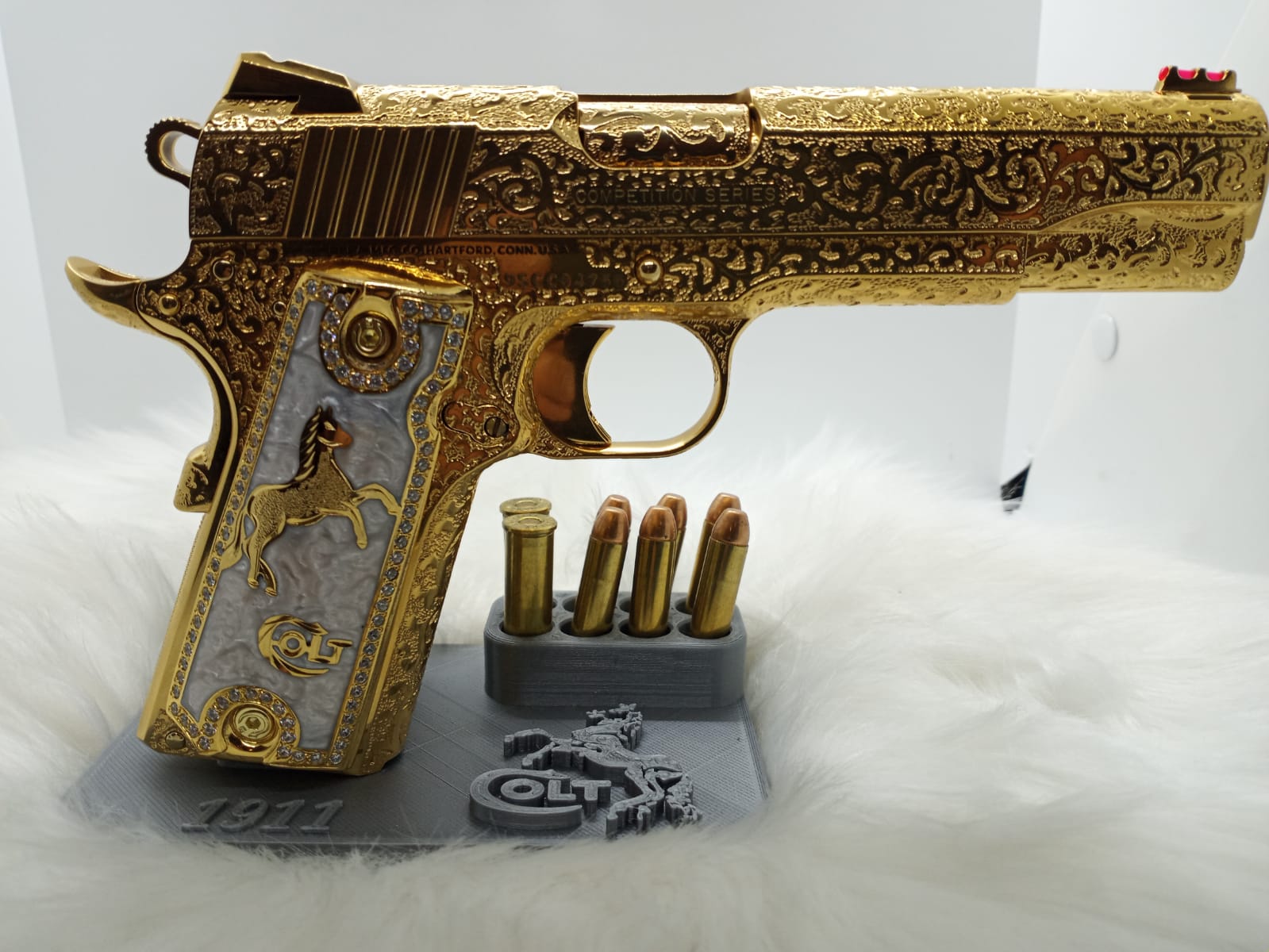 Gold Colt 1911 Caliber 9mm American Golden Gun