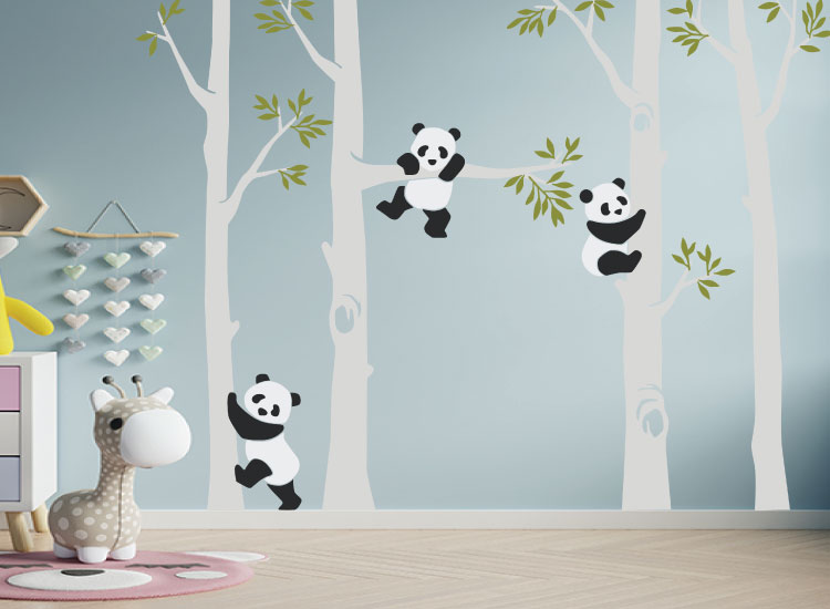 Tree and Panda Wall Decal