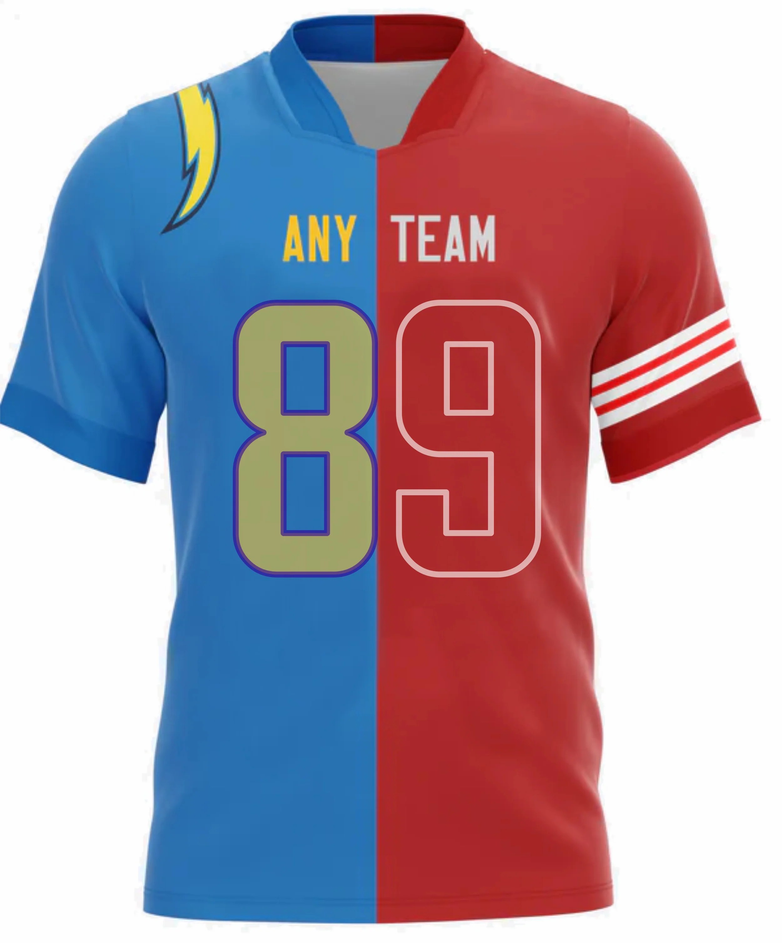 Split NFL football Jerseys Custom Half and Half Jerseys