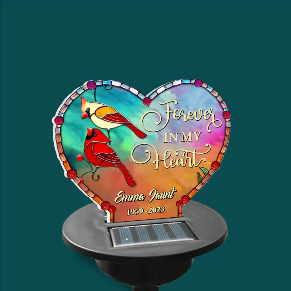 Forever In My Heart Personalized Solar Light, Memorial Gift, Loss Of