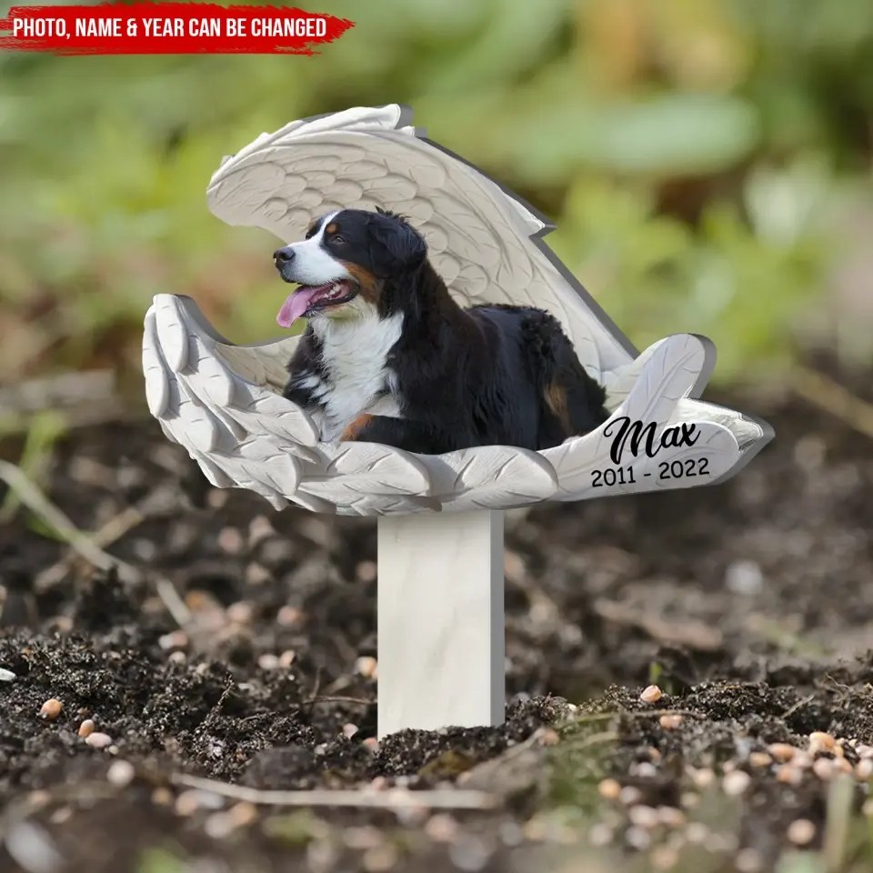 Memorial Pet Angel Personalized Plaque Stake, Pet Loss Gift PS72 Customizeaf™