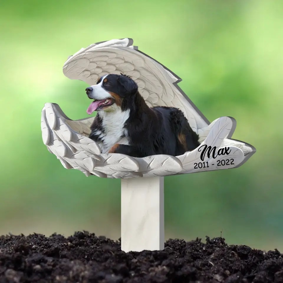 Memorial Pet Angel Personalized Plaque Stake, Pet Loss Gift PS72 Customizeaf™