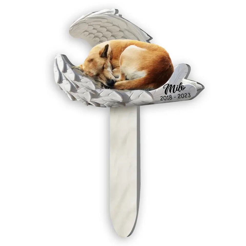 Memorial Pet Angel Personalized Plaque Stake, Pet Loss Gift PS72 Customizeaf™