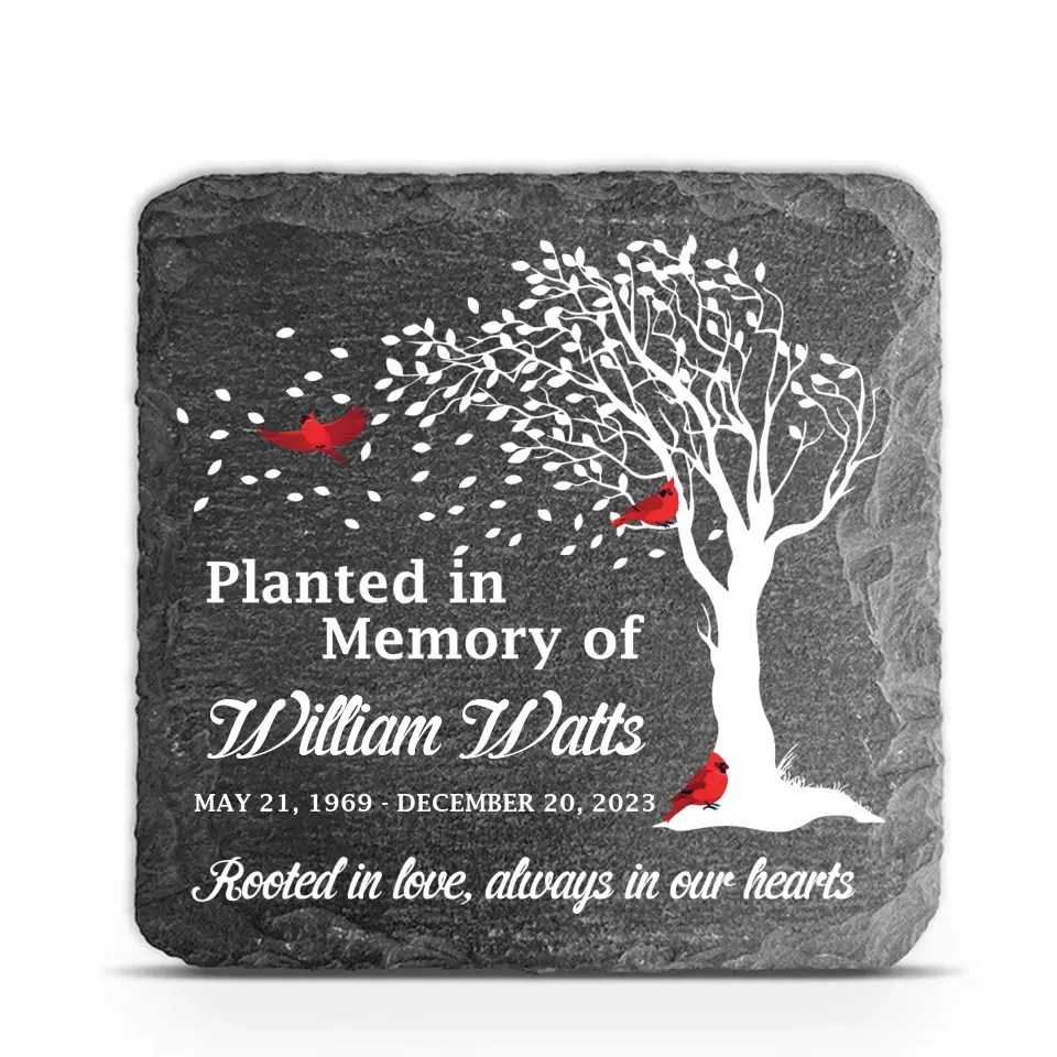 Planted In Memory Of Grandma Grandpa Personalized Memorial Stone, Re