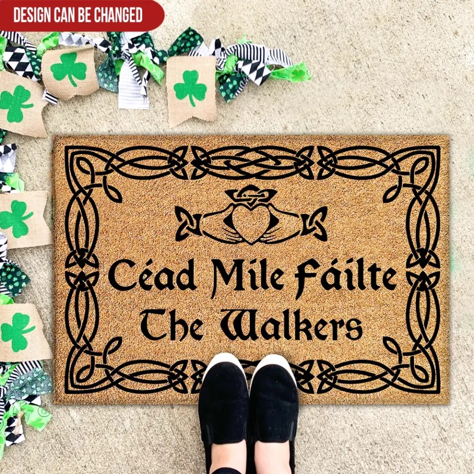 A Hundred Thousand Personalized Doormat, Celtic Irish Gift, Customizeaf™
