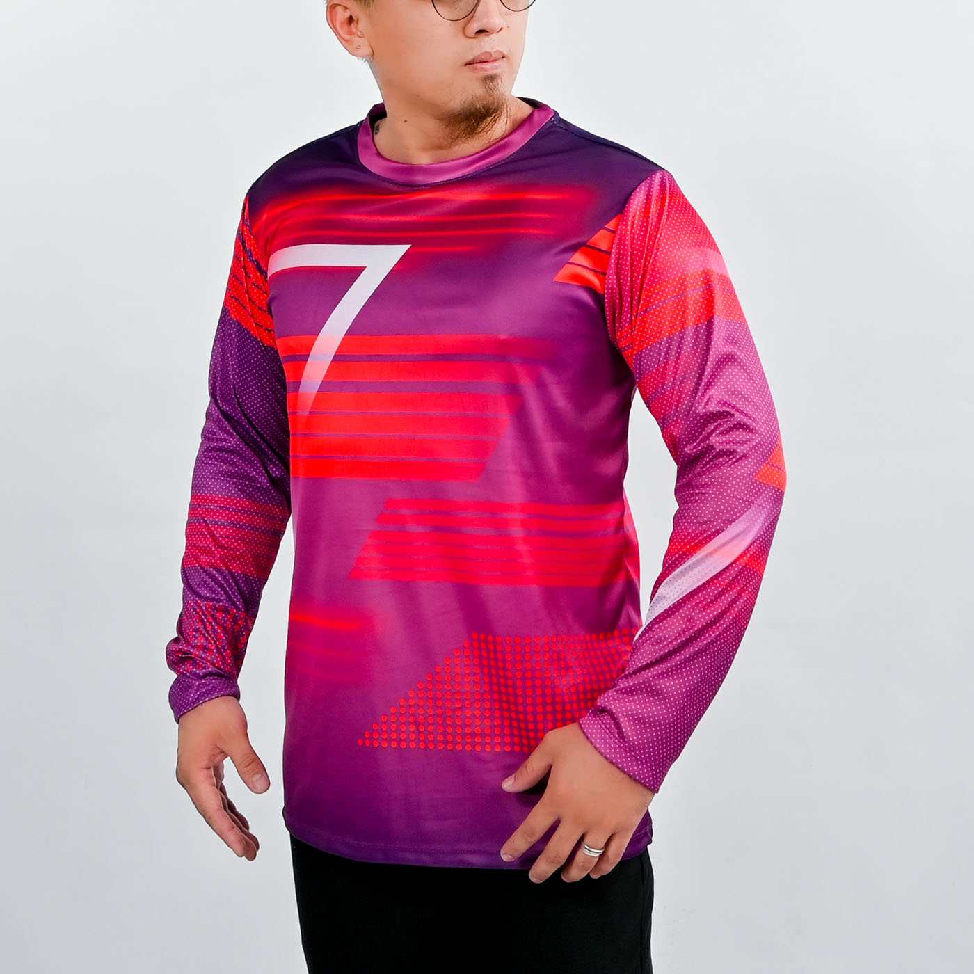 Sublimation Men's Long Sleeves Shirt Warmer Basketball Shooting Shirt