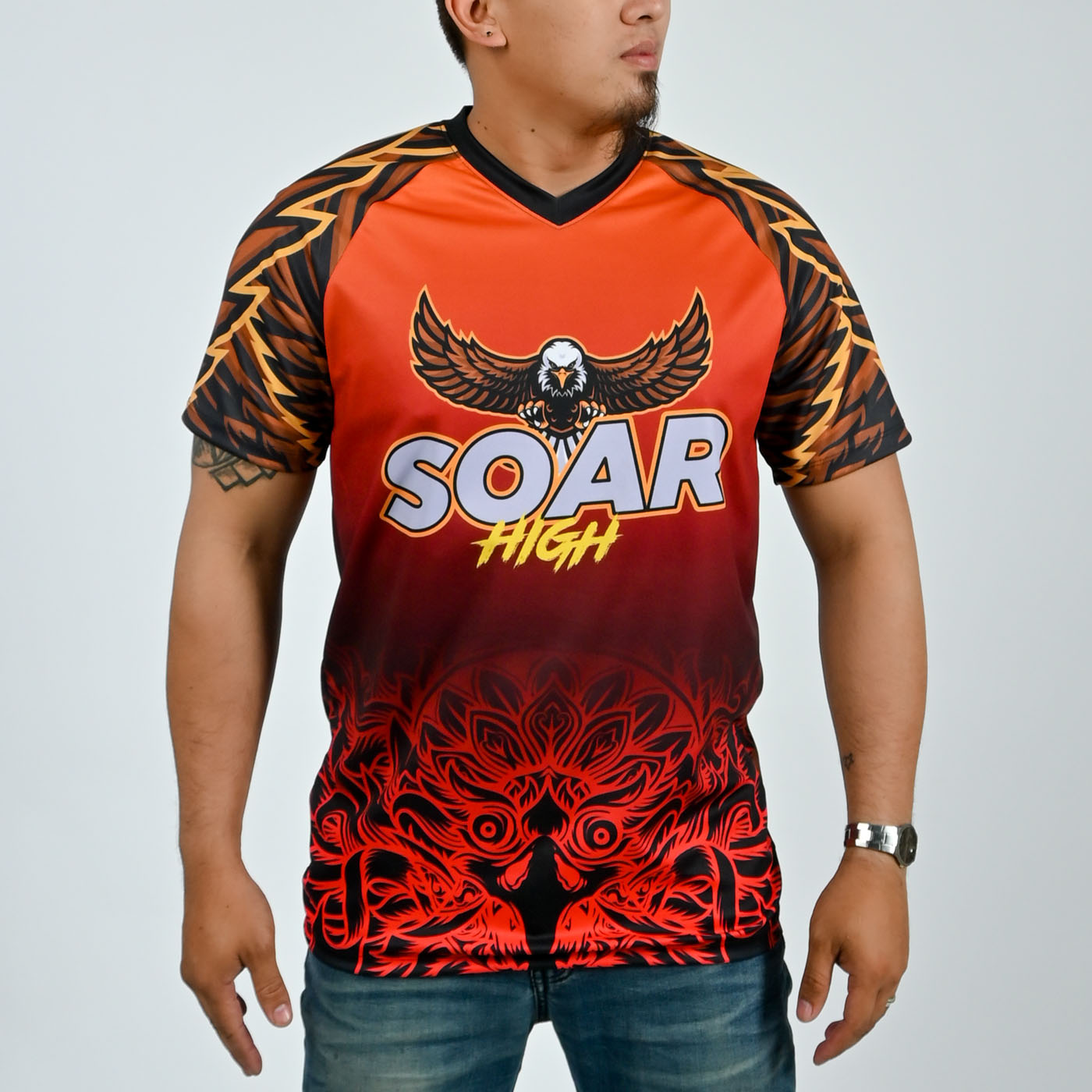 Men's Vneck Shirt with Raglan Sleeves Full Sublimation Printing