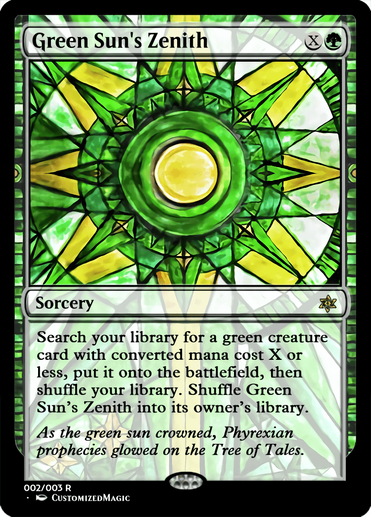 Green Sun's Zenith Magic The Gathering Proxy Cards
