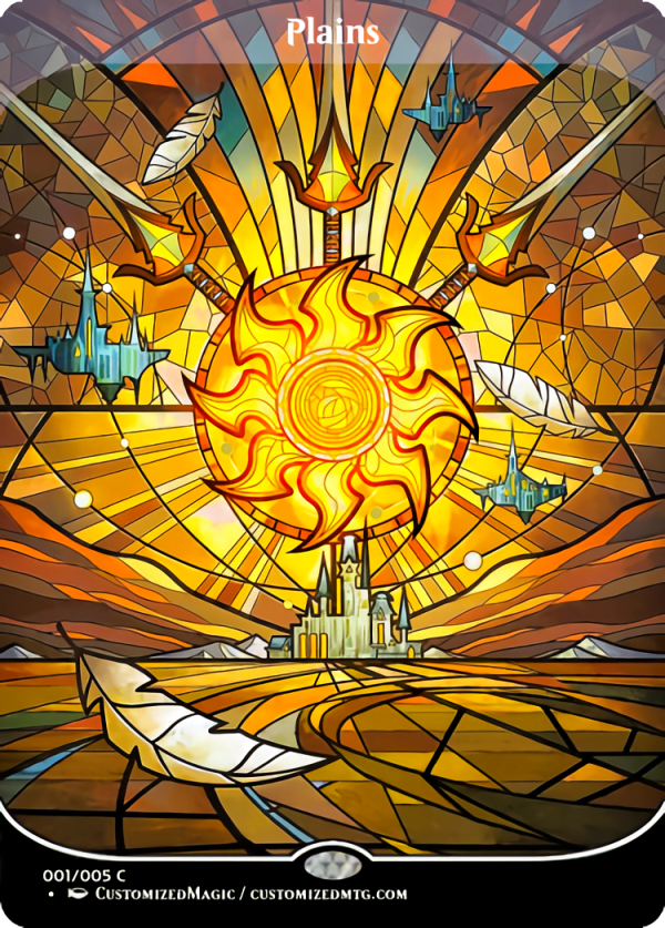 Borderless Stained Glass Basic Lands Magic The Gathering Proxy Cards