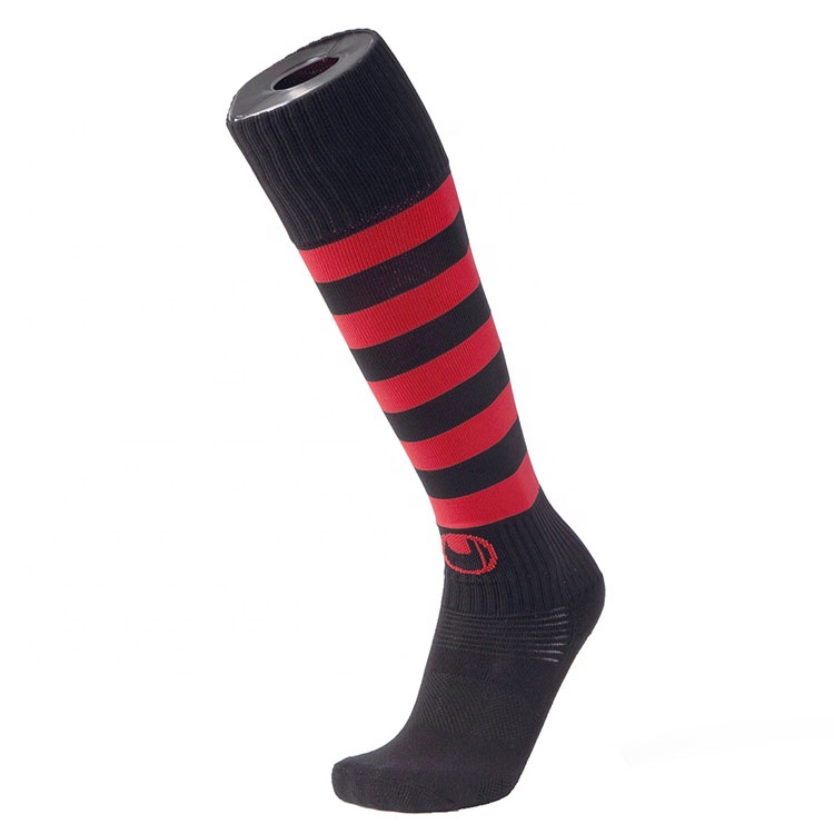 Mens Stripes Cotton Customized Football Socks Manufacturer