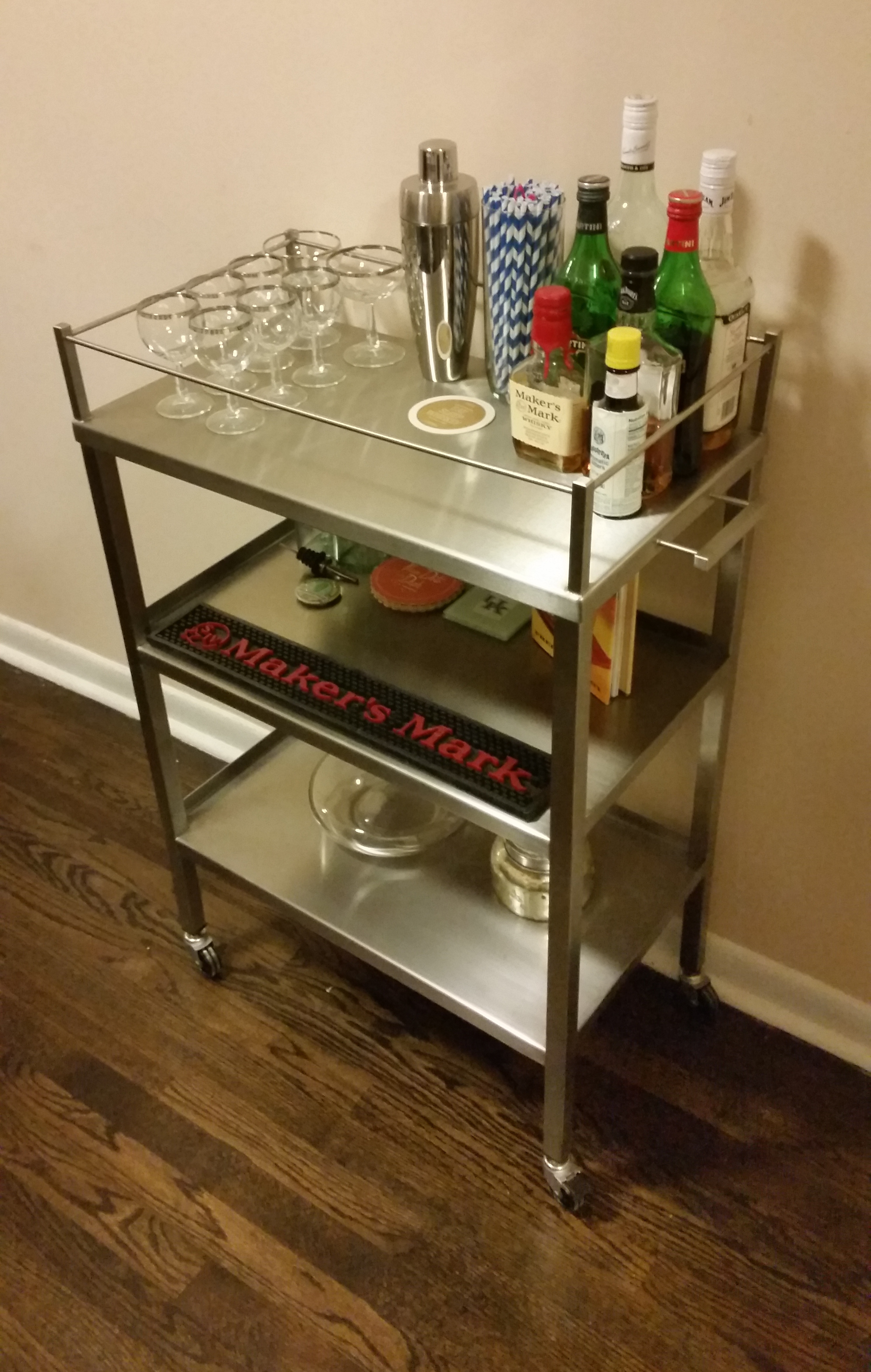 Custom Stainless Steel Bar Cart Custom Metal Home