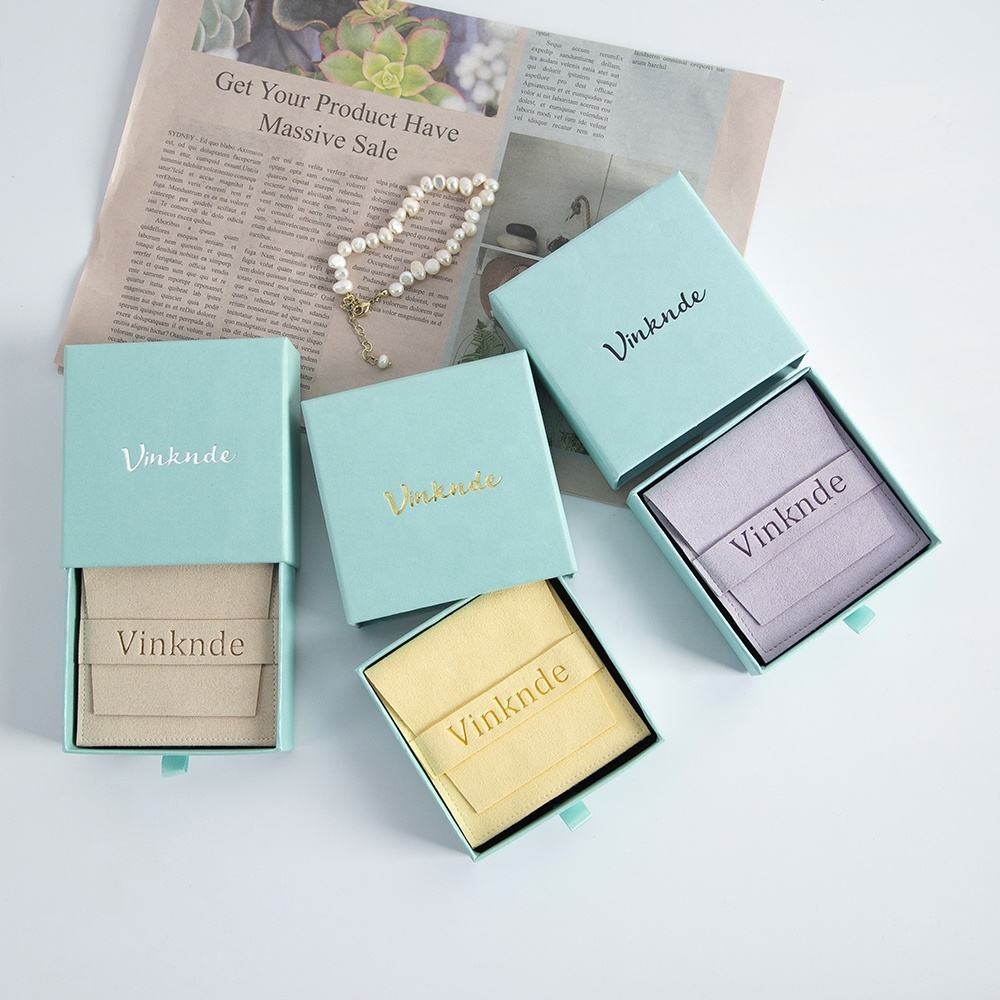 Paper Jewelry Drawer Boxes Earring Microfiber Pouches Necklace