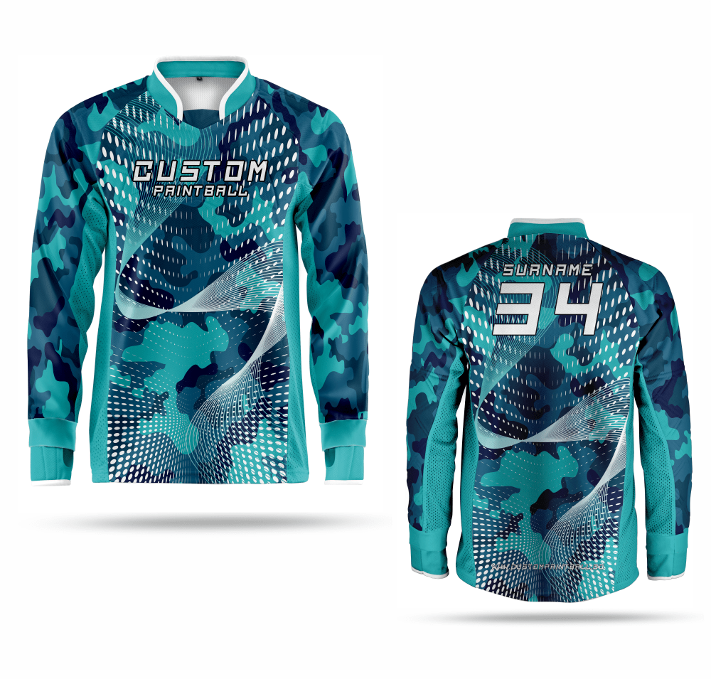 Blue Camo Paintball Jersey Custom Paintball Jerseys