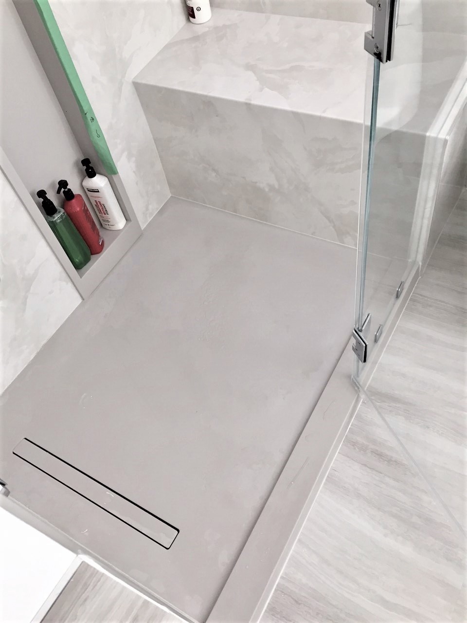 Corian Base Linear Drain Custom Shower Bases