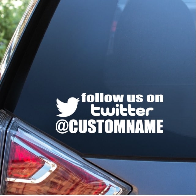 Twitter Name Window Window Decal Sticker For Cars And Trucks Custom