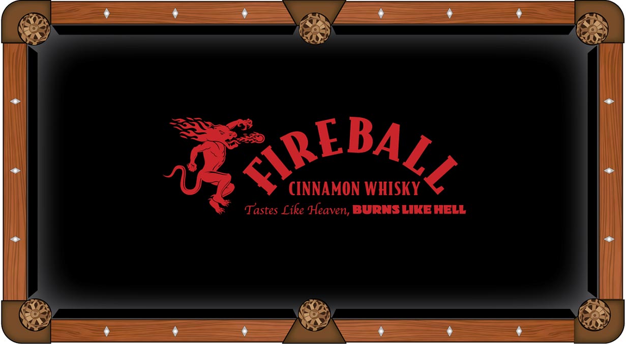 Custom Design Pool Table Felt With Matching Printed Rail Cloth