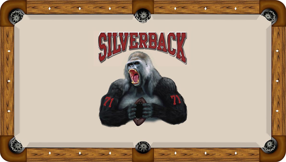 Custom Design Pool Table Felt With Matching Printed Rail Cloth