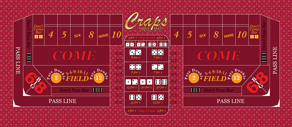 Outdoor Craps Table Layout All Weather Casino Table Mats