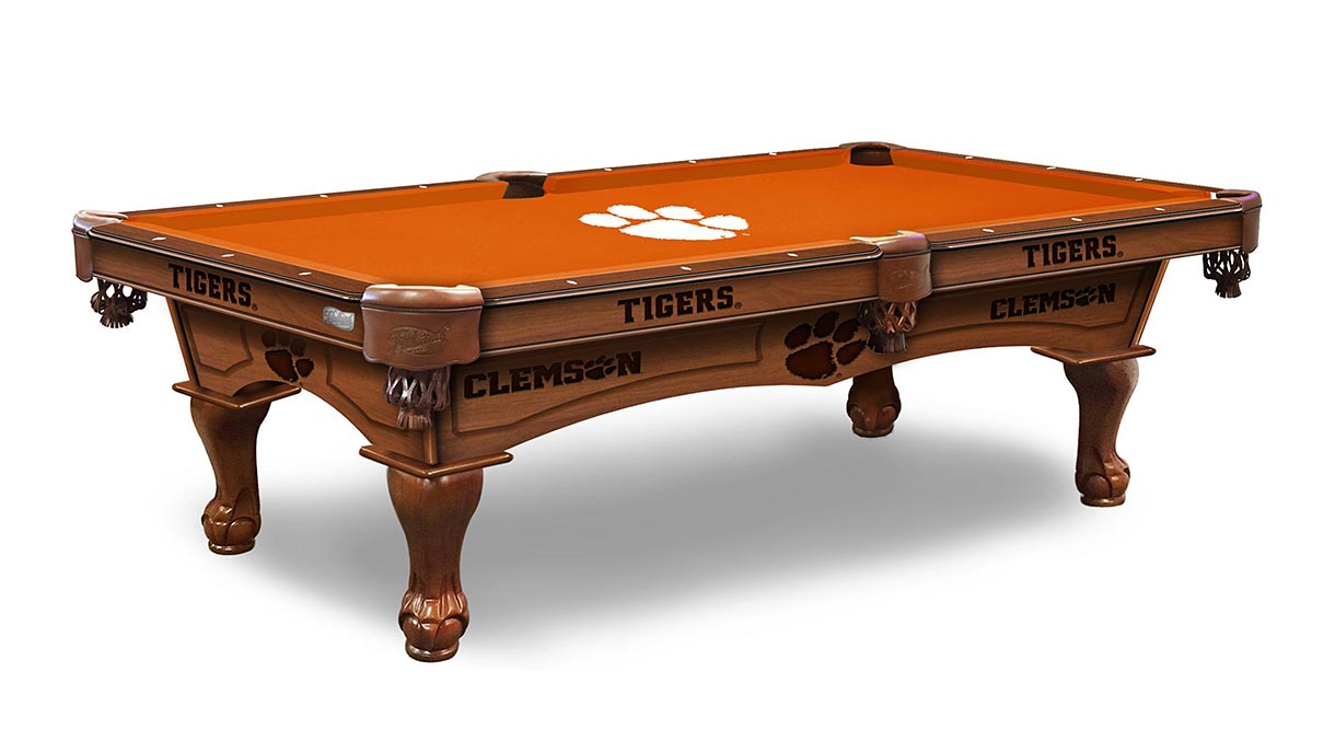Clemson Tigers Logo Pool Table 8foot NCAA Billiard Table