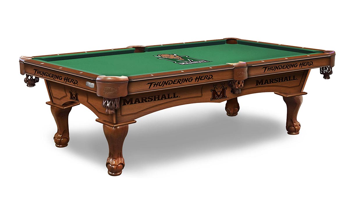 Marshall Thundering Herd Logo Pool Table 8Foot Billiard Table