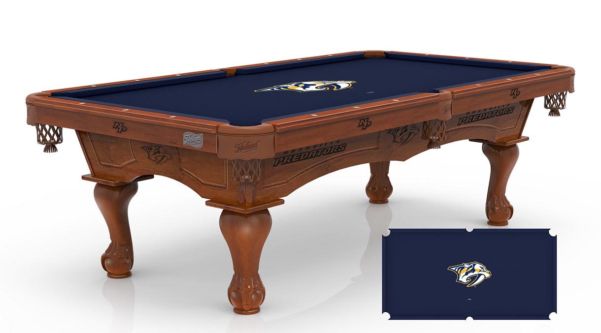 Nashville Predators Logo Pool Table 8Foot NHL Billiard Table