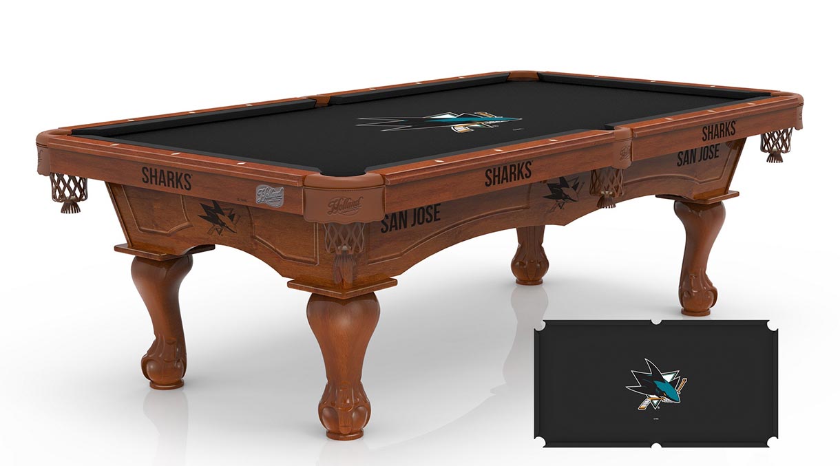 San Jose Sharks Logo Pool Table * 8Foot NHL Billiard Cloth