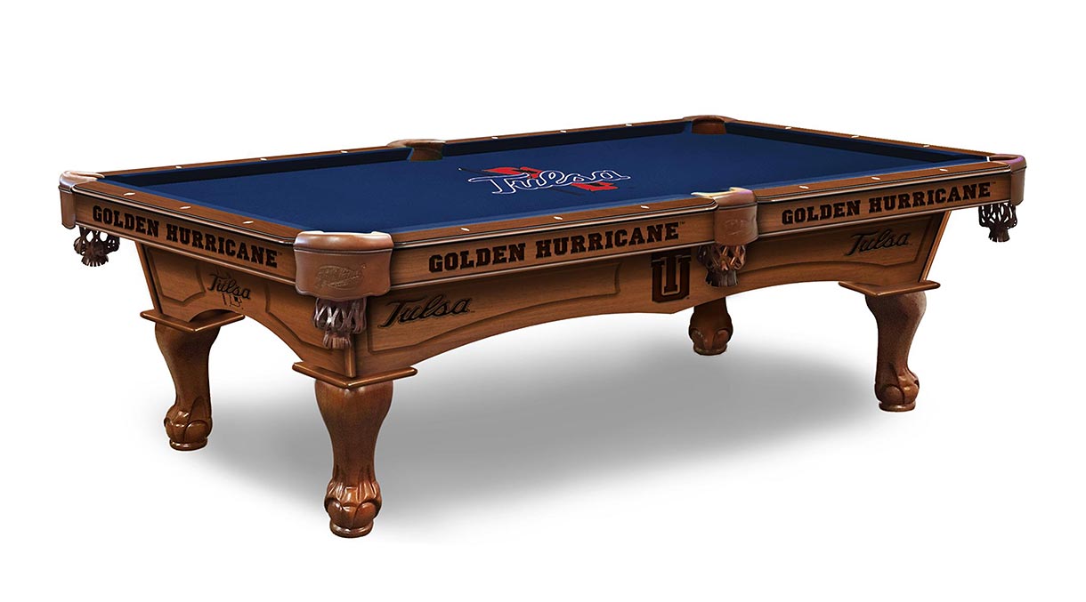 Tulsa Golden Hurricane Logo Pool Table 8Foot Billiard Table