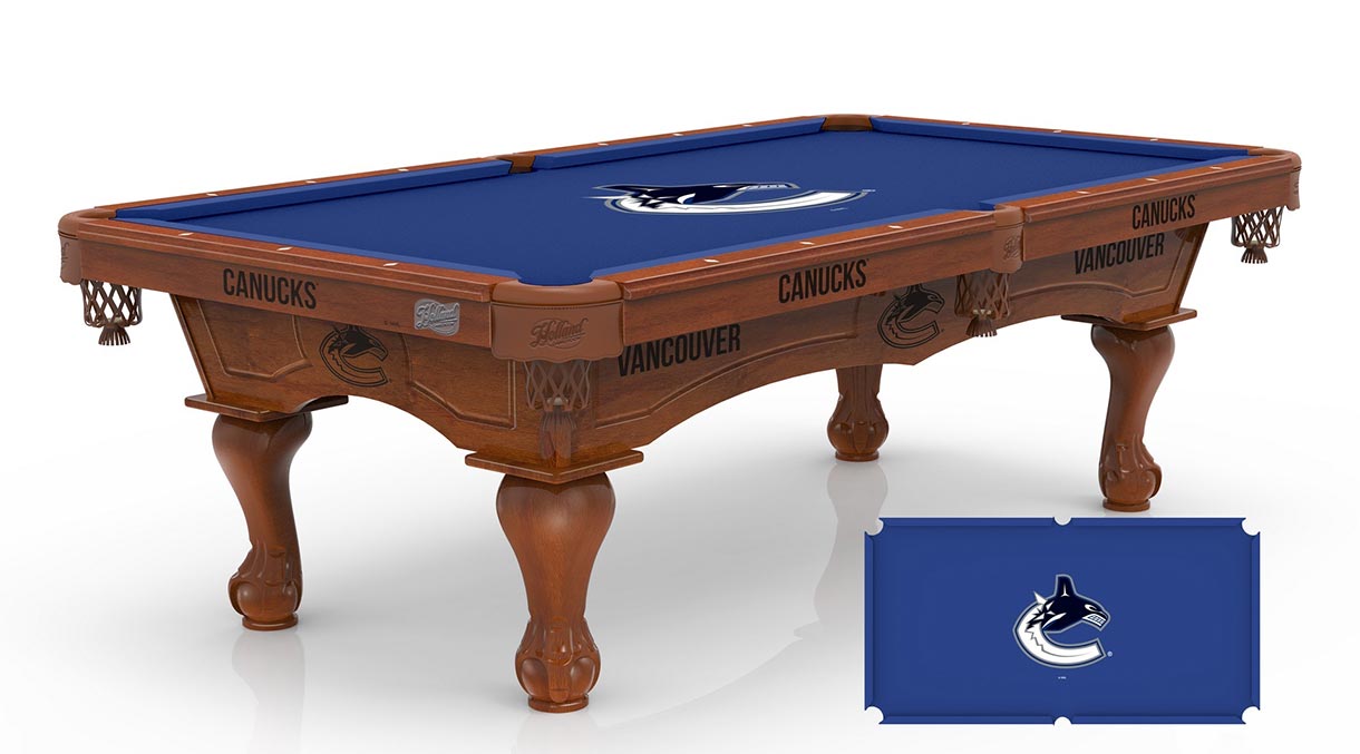 Vancouver Canucks Logo Pool Table 8Foot NHL Billiard Table