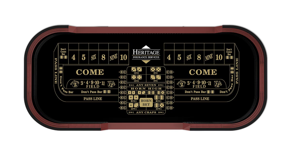 Custom Craps Table Layout Printed Casino Felt