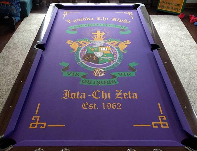 Custom Design Pool Table Felt With Matching Printed Rail Cloth