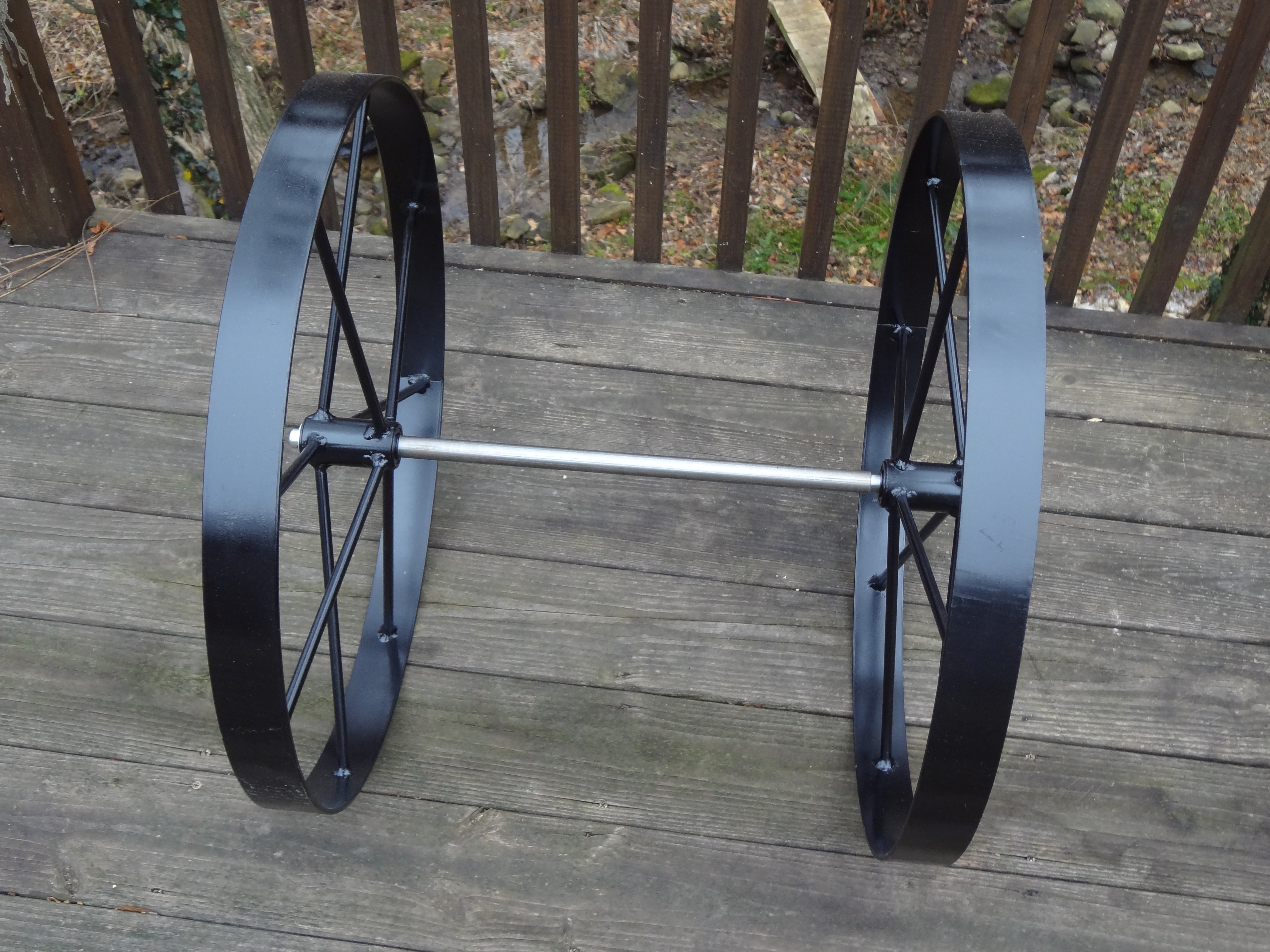 Steel Wagon Wheels and Axle Kit Custom Wagon Wheels