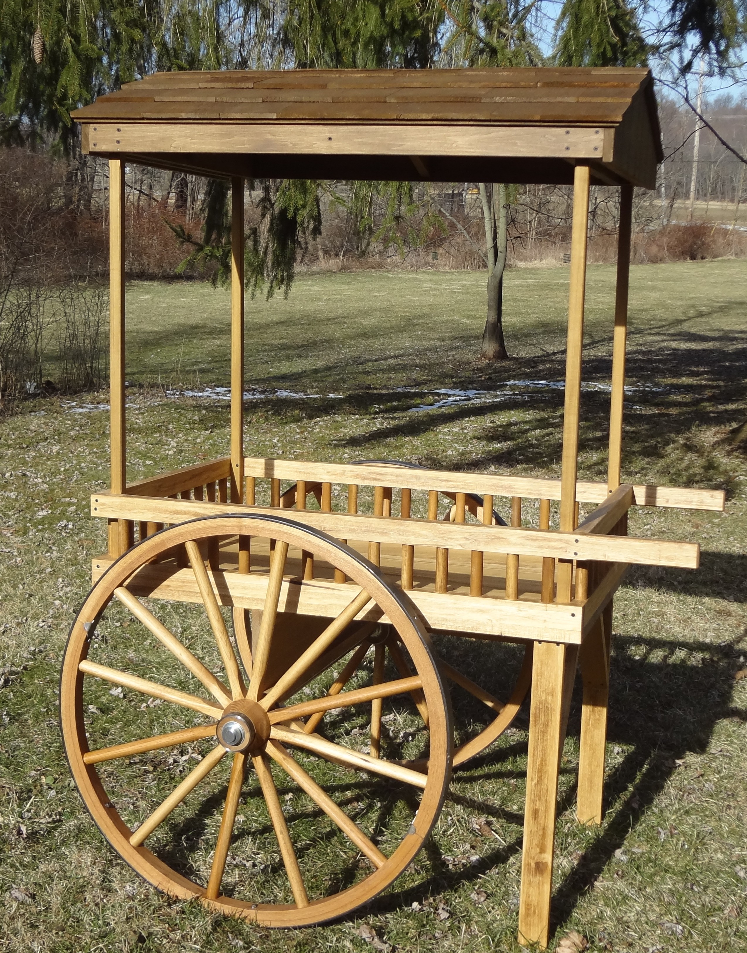 Custom Wagon Wheels Vending Cart, Large, Rustic. Custom Wagon Wheels