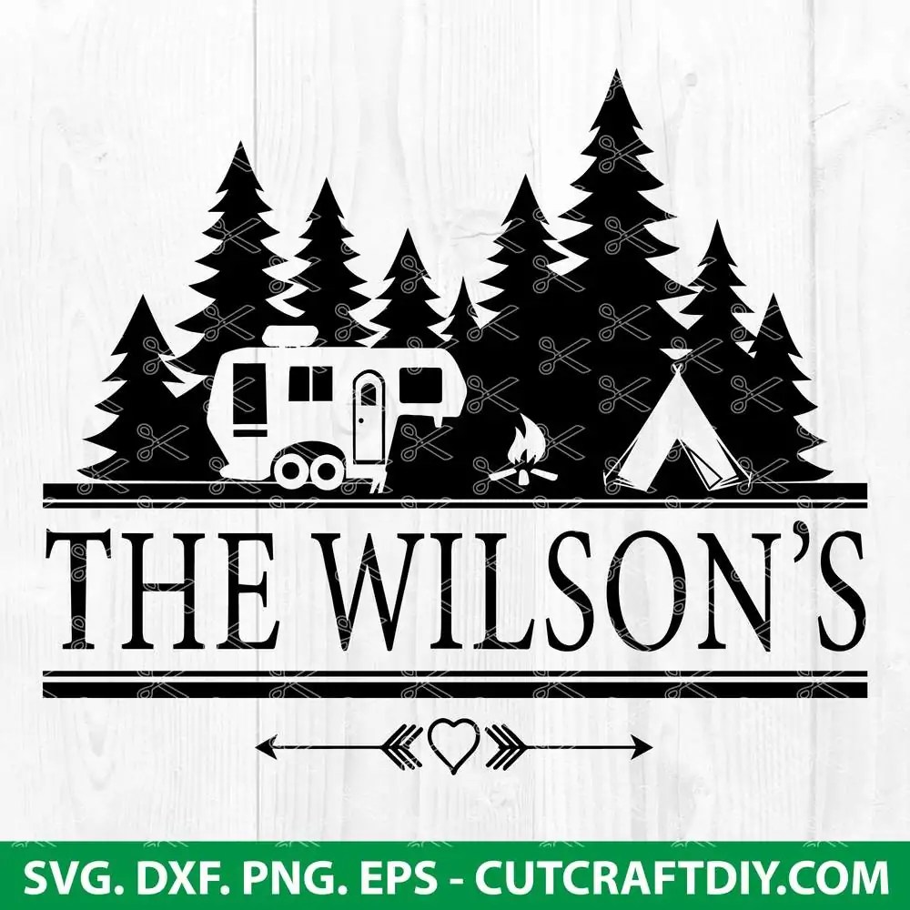 Camping SVG Cut File Family Name SVG Mailbox Monogram SVG