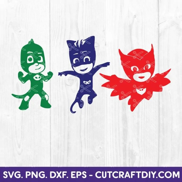 PJ Masks SVG,DXF, PNG, Cut Files PJ Masks Clipart Birthday SVG