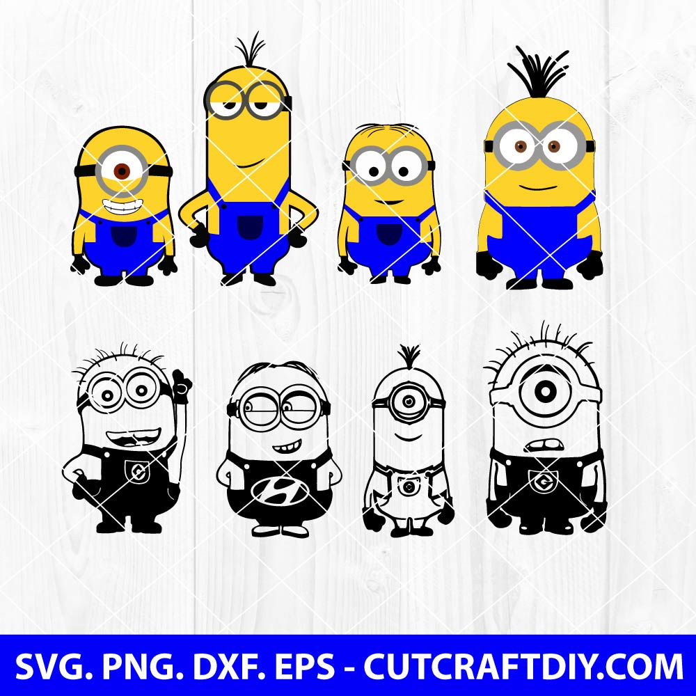 Minion SVG Bundle, PNG, DXF, EPS, Cutting Files for Cricut
