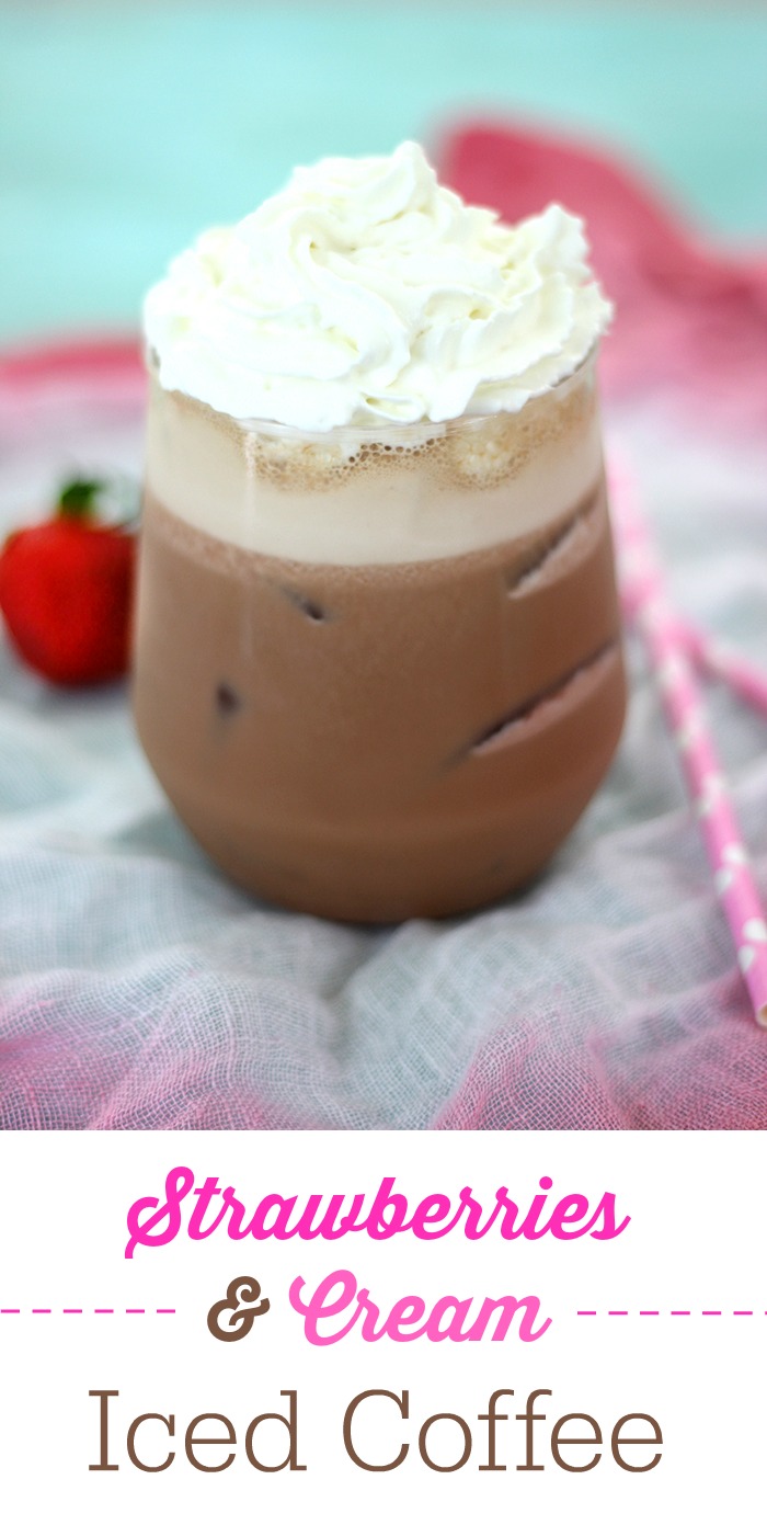 Quick Fix Strawberries & Cream Iced Coffee Cutefetti