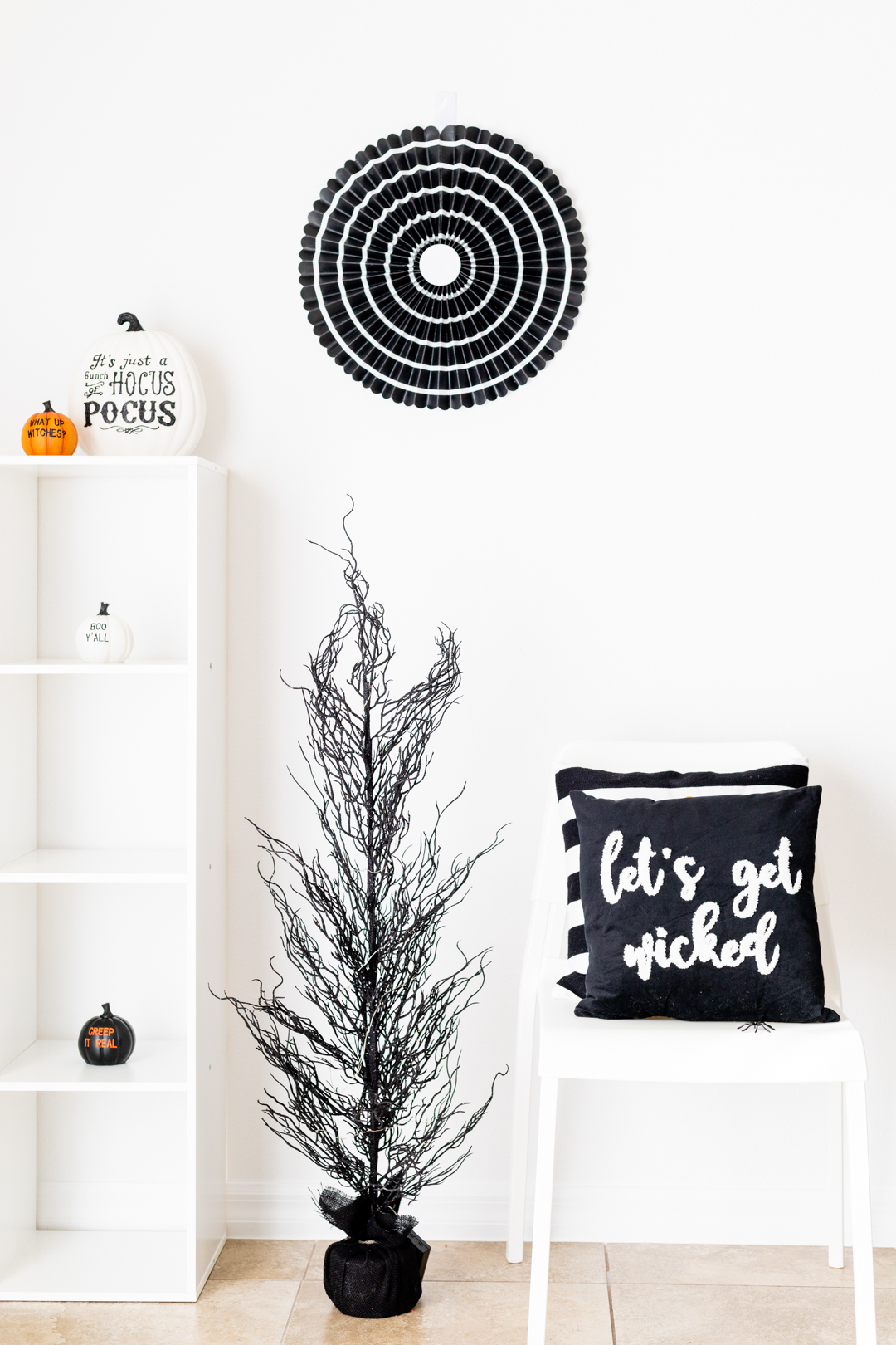 Black, White and Orange Halloween Decor Cutefetti