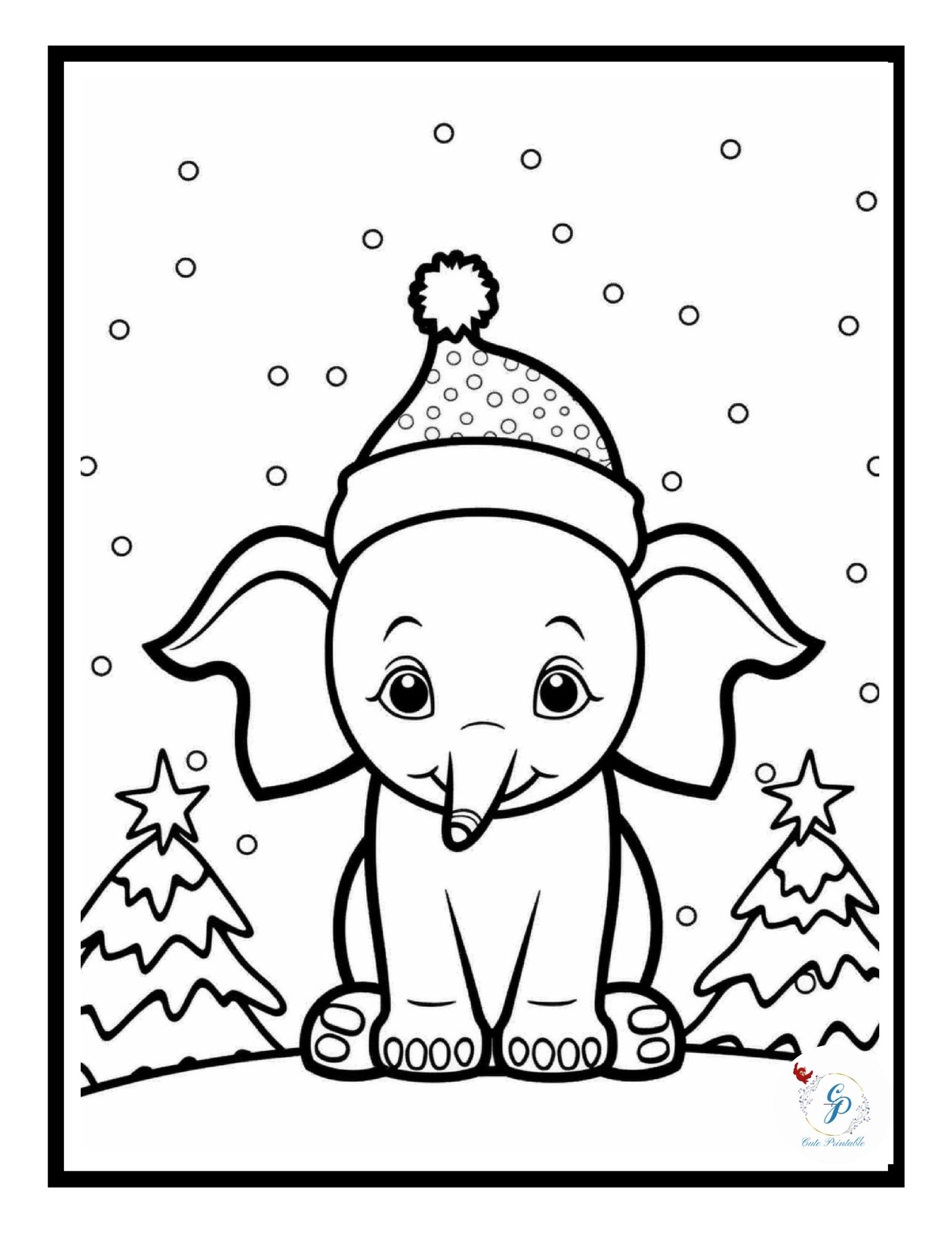 Christmas Animals Coloring Pages for Kids Cute Printable
