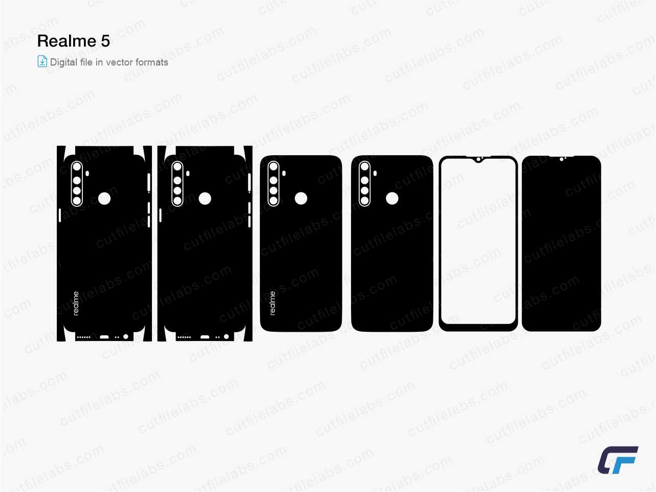 Realme 5 (2019) Cut File Template CutFileLabs