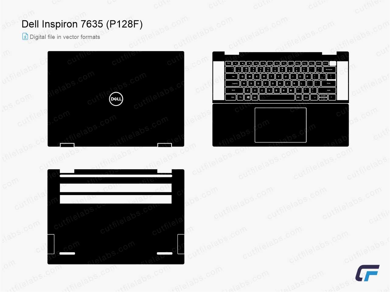 Dell Inspiron 7635 (P128F) (2023) Cut File Template CutFileLabs
