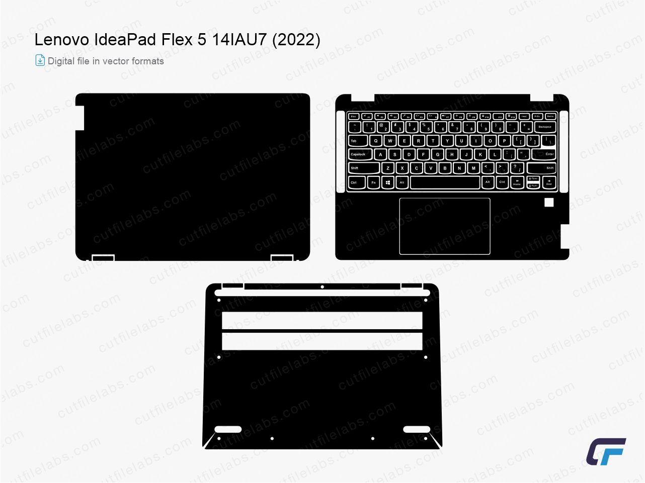 Lenovo IdeaPad Flex 5 14IAU7 (2020) Cut File Template CutFileLabs