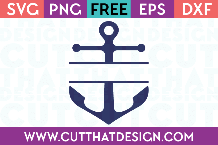 Free SVG Anchor Split Monogram Design Cut That Design