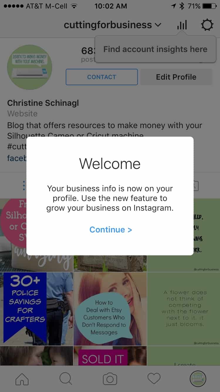 Instagram Business Accounts now available for Silhouette Cameo or