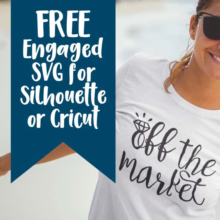 Free Engaged SVG Cut File for Silhouette Cameo or Cricut Explore by