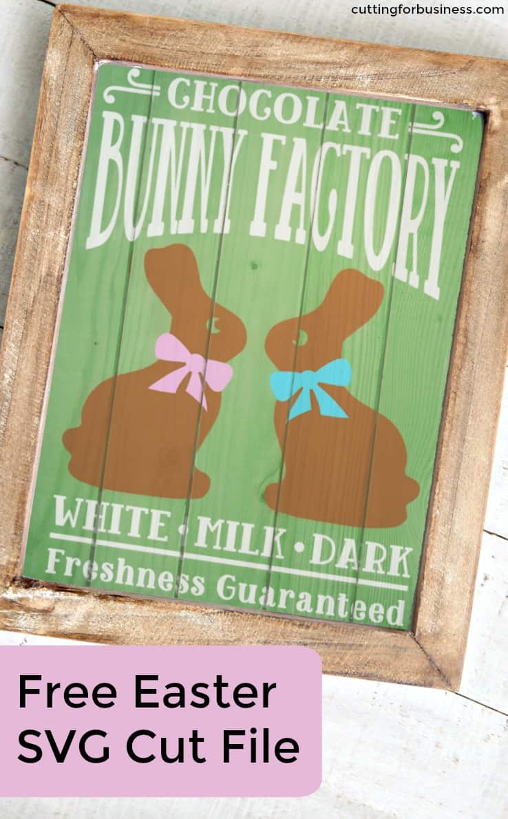 Free Easter 'Chocolate Bunny Factory' SVG Cut File Cutting for Business