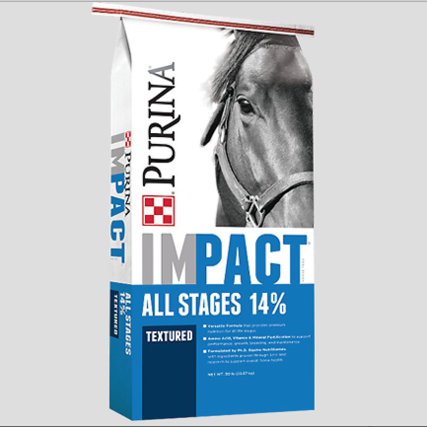 Purina® Impact® All Stages 14 Textured Horse Feed Cutting Horse Central