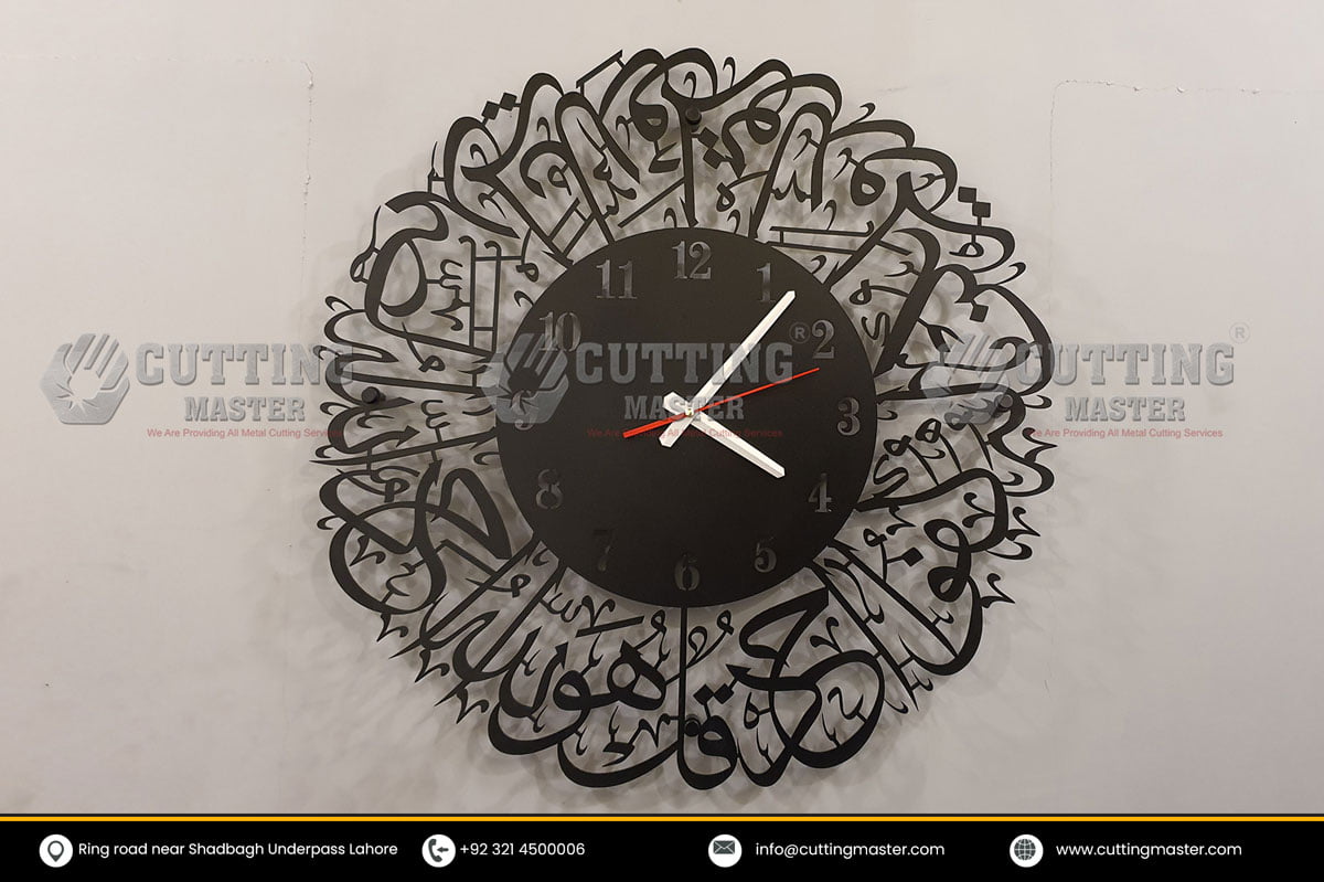 Laser cut ClockwithQul Black Color Hight Quality Laser Cutting