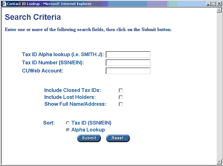 Tax Id Number Lookup
