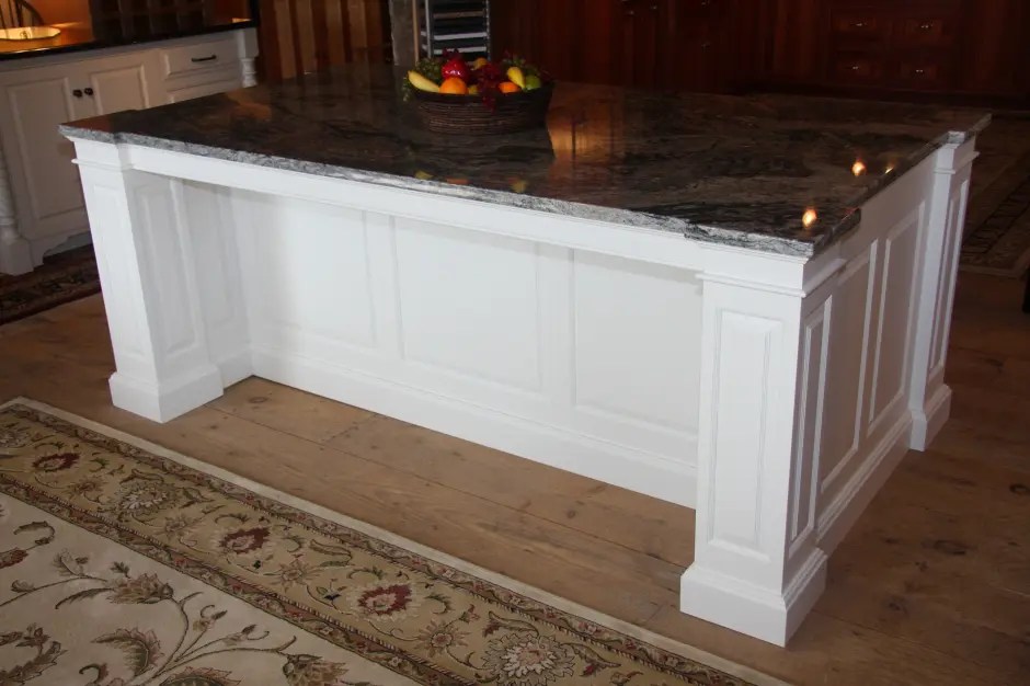 Custom Woodcrafted Kitchen Island With and Seating in Mass