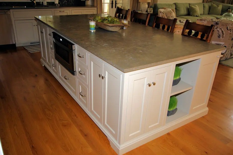 Custom Woodcrafted Kitchen Island With and Seating in Mass Custom Wood Designs Inc.
